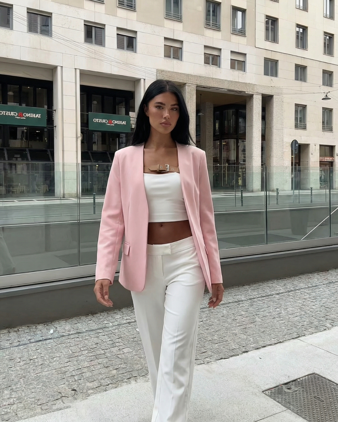 Fleur | Spring Double Breasted Blazer Pink