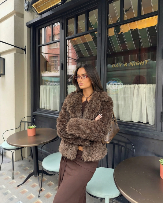 Vera | Faux Fur Jacket Brown
