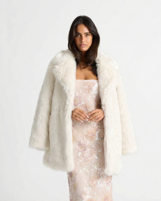 Rosa | Elegant Long Faux Fur Coat
