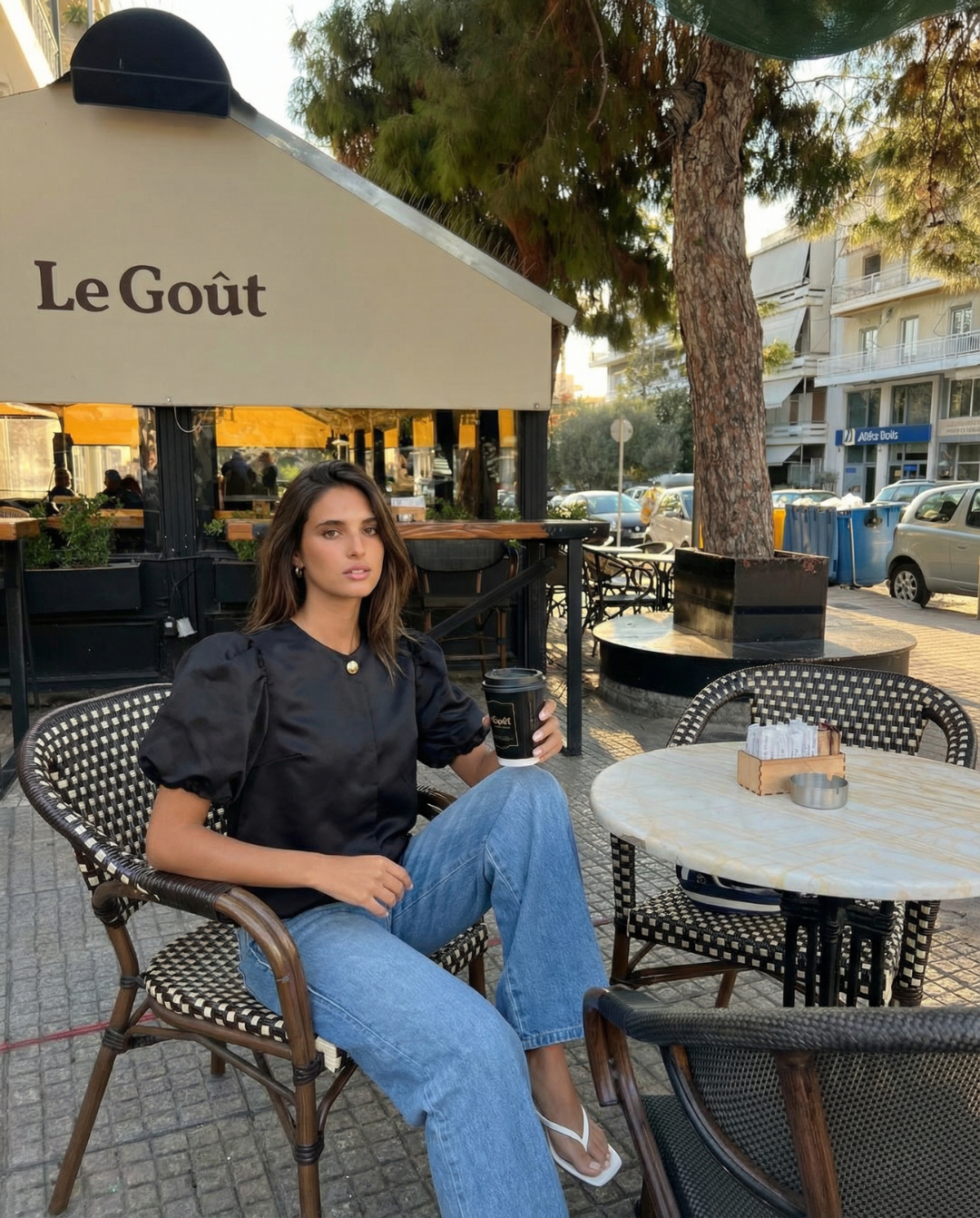 Viola | Elegant Satin Blouse Black Puff Sleeve Short Sleeve