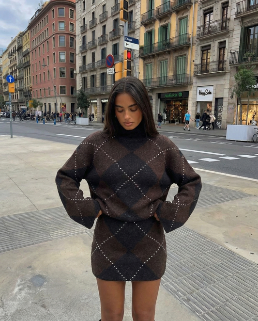Amber | Cosy Knitted Mini Skirt Co-ord