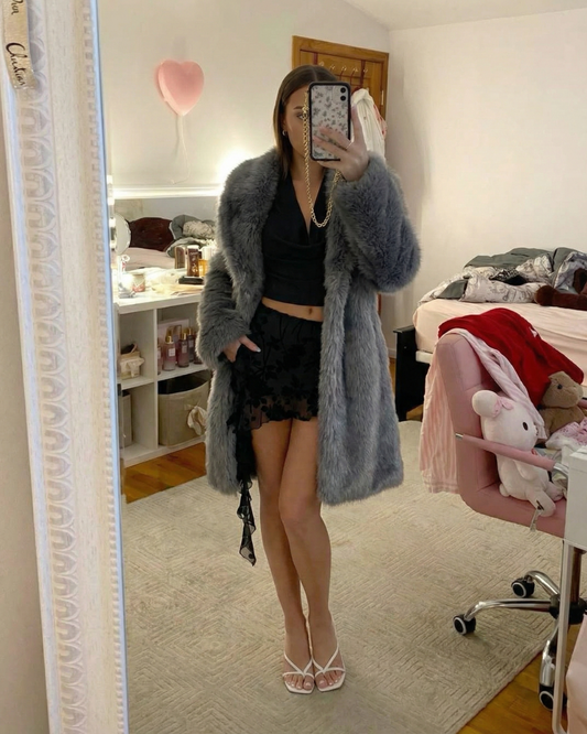 Sable | Winter Fluffy Faux Fur Coat