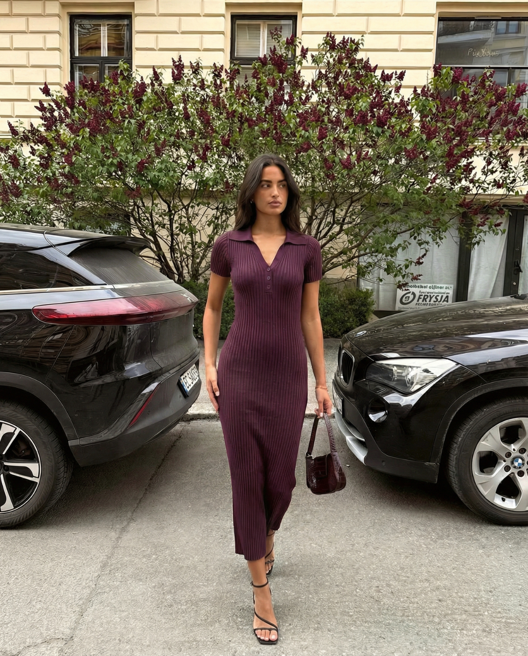 Ria | Casual Knitted Collared Maxi Dress