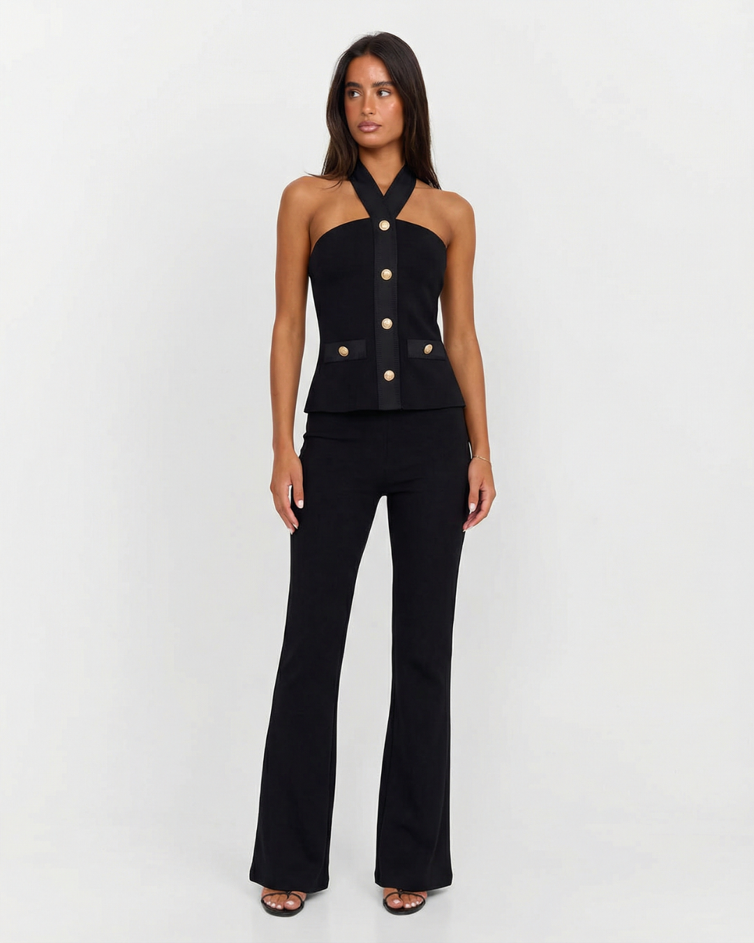 Serena | Black Halter Neck Co-ord Set