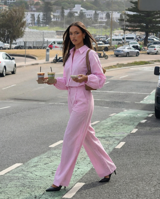 Rosie | Relaxed Pink Wide Leg Set