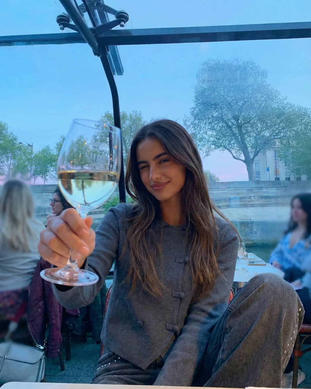 Tate | Casual Cardigan Grey Button Front Long Sleeve Collared Knitted