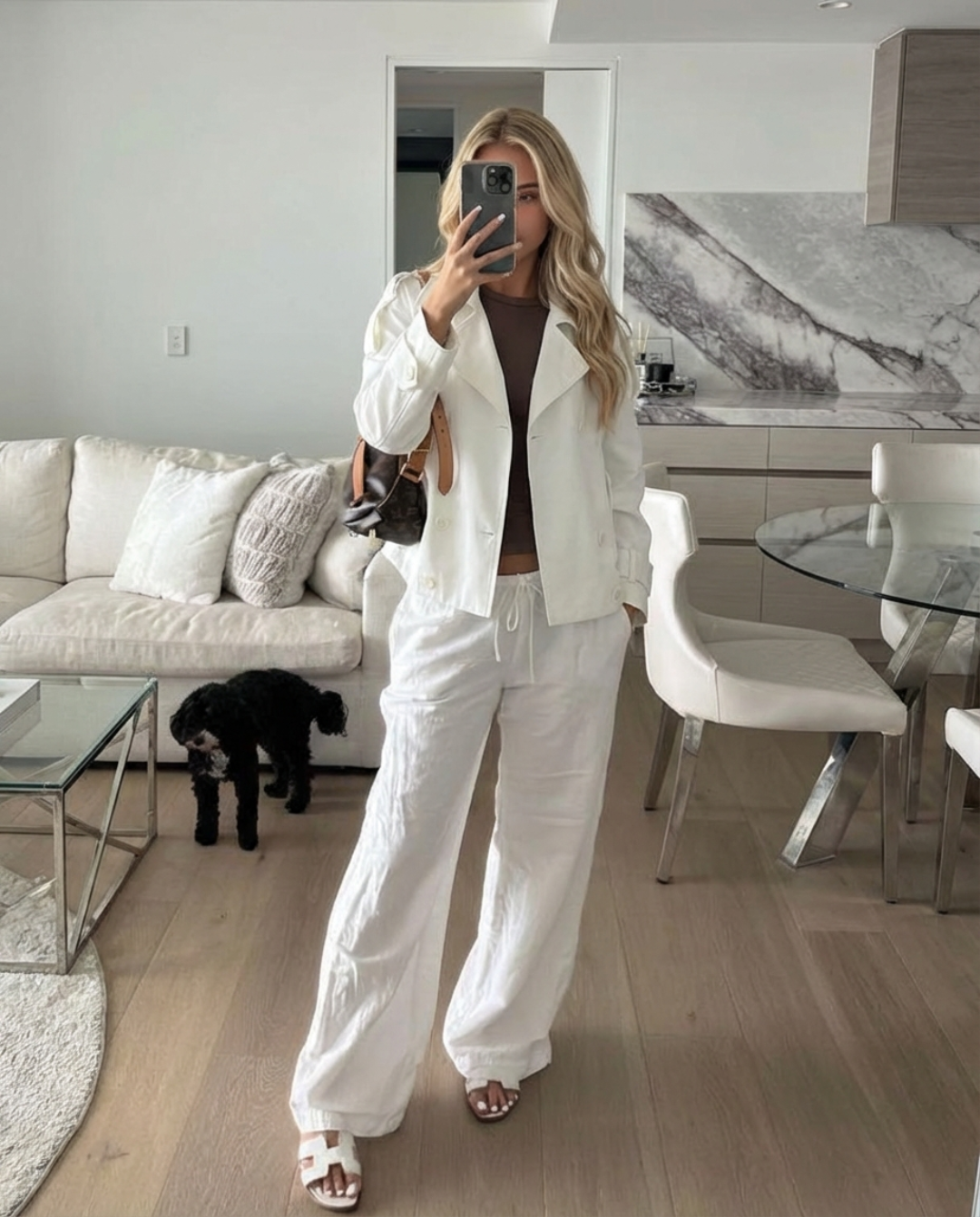Quinn | Double Breasted Blazer White Cropped