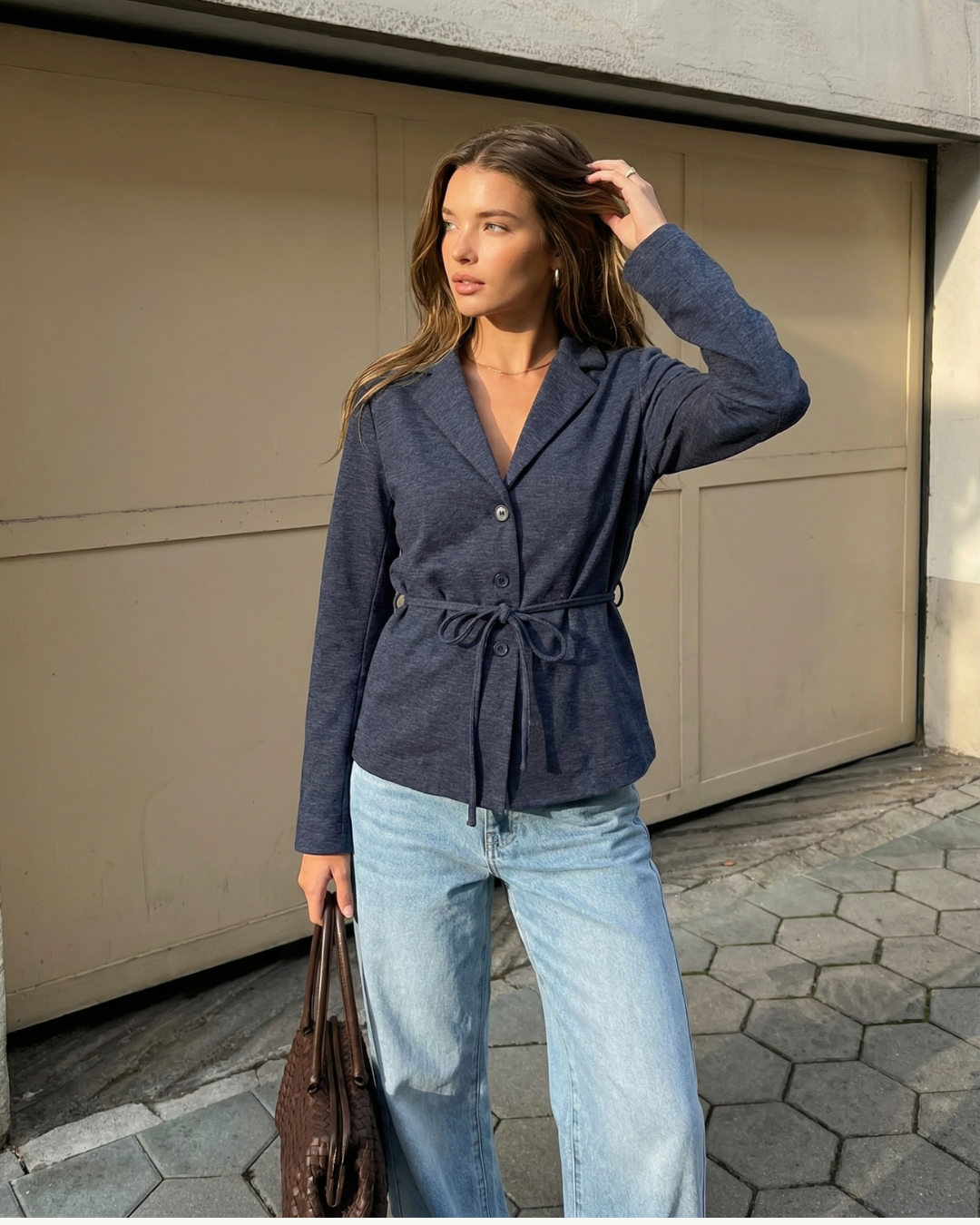 Nora | Smart Casual Belted Blazer Navy