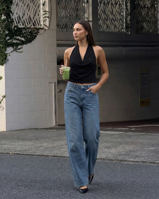 Margot | High Waisted Wide Leg Jeans Light Blue