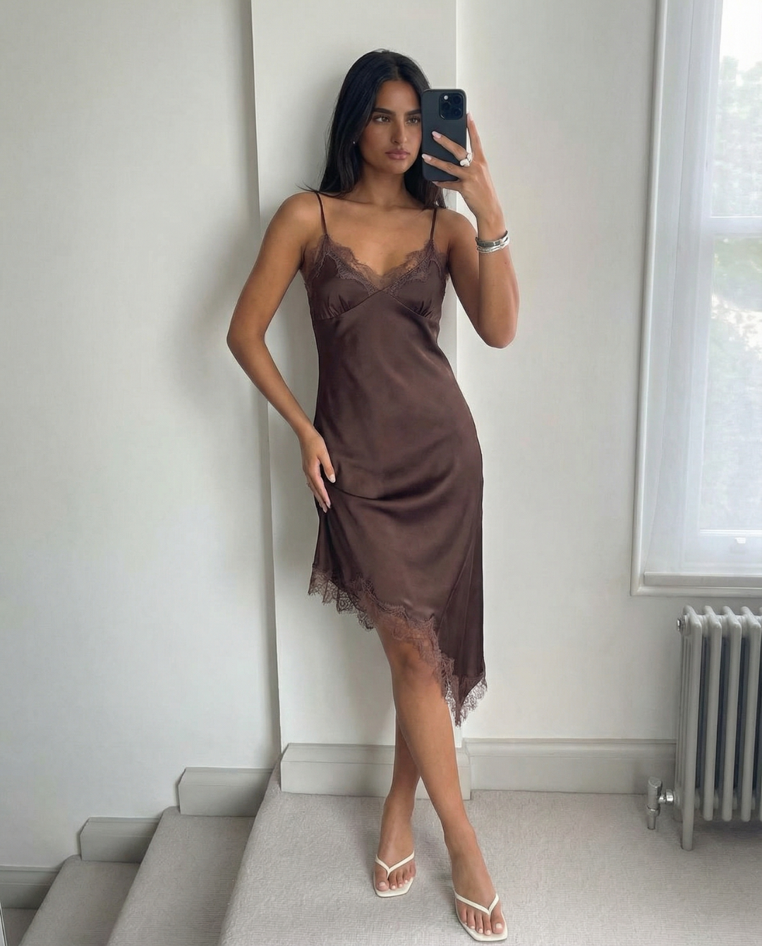 Sienna | Elegant Satin Slip Midi Dress