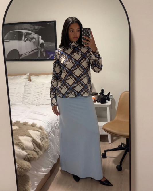 Camille | Smart Casual Checked Long Sleeve Top