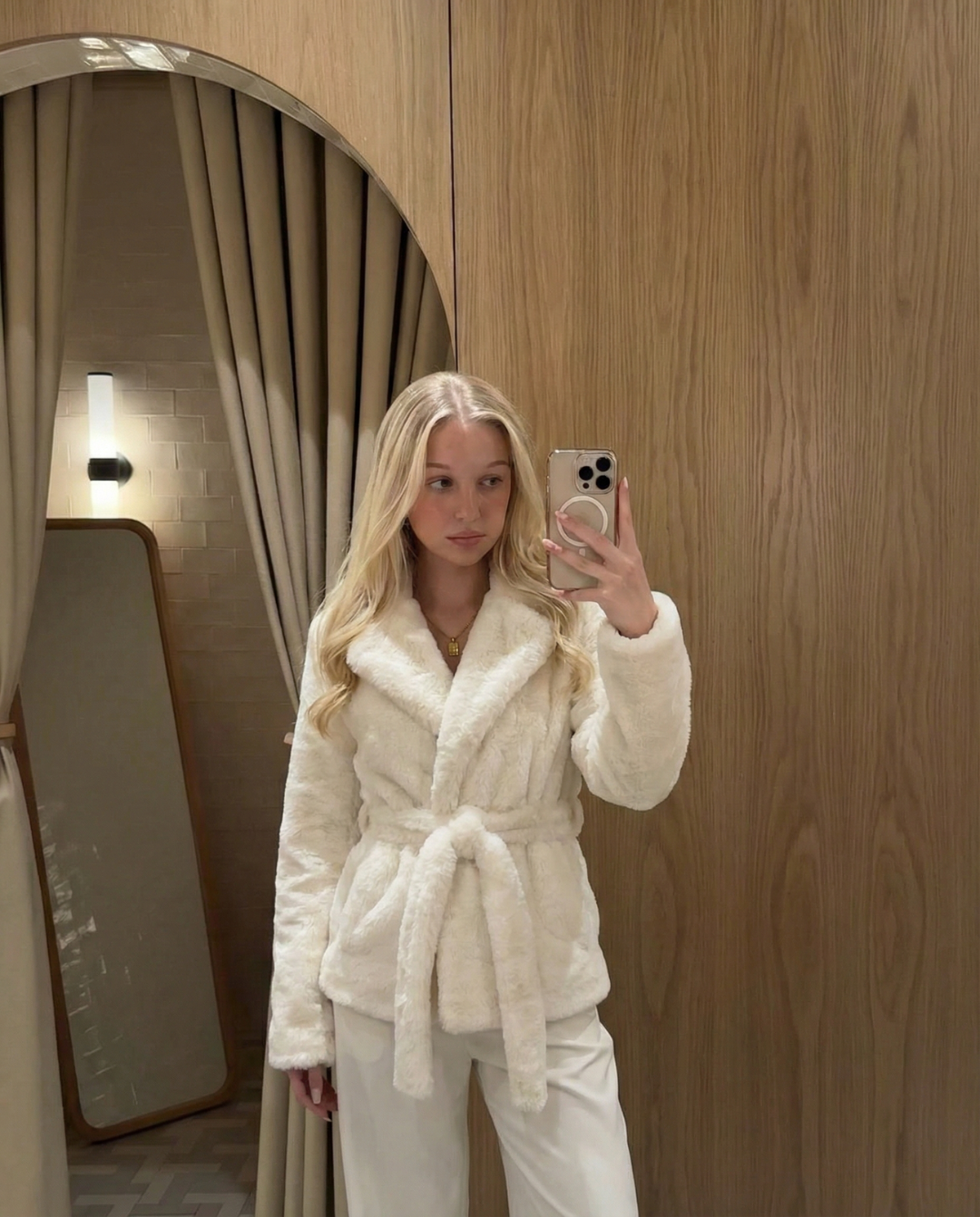 Camille | Elegant Belted Faux Fur Coat