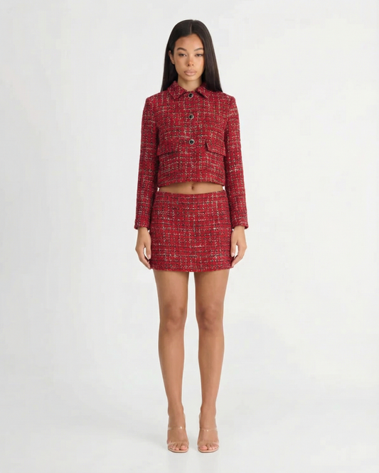 Scarlett | Red Cropped Co-ord Set