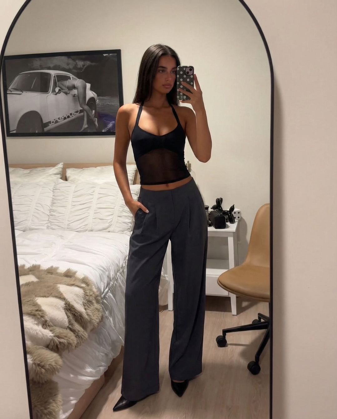 Willa | Casual Wide Leg Trousers Black Pleated