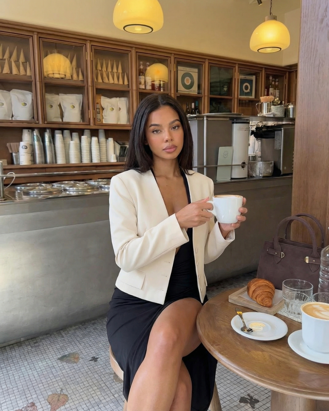 Yara | Elegant Cropped Blazer Beige