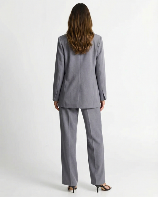 Freya | Smart Casual Grey Suit Double Breasted