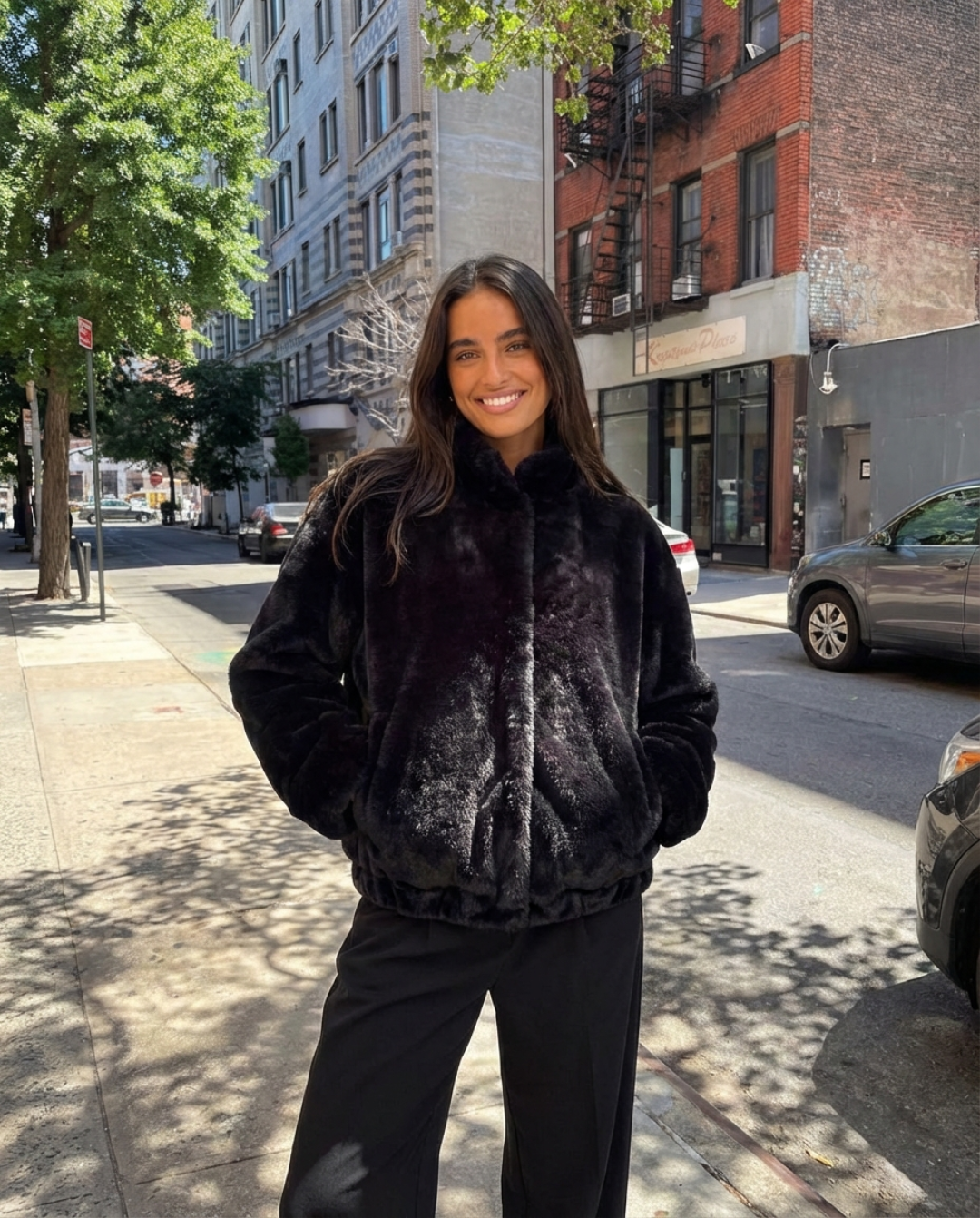 Zoe | Winter Black Faux Fur Jacket