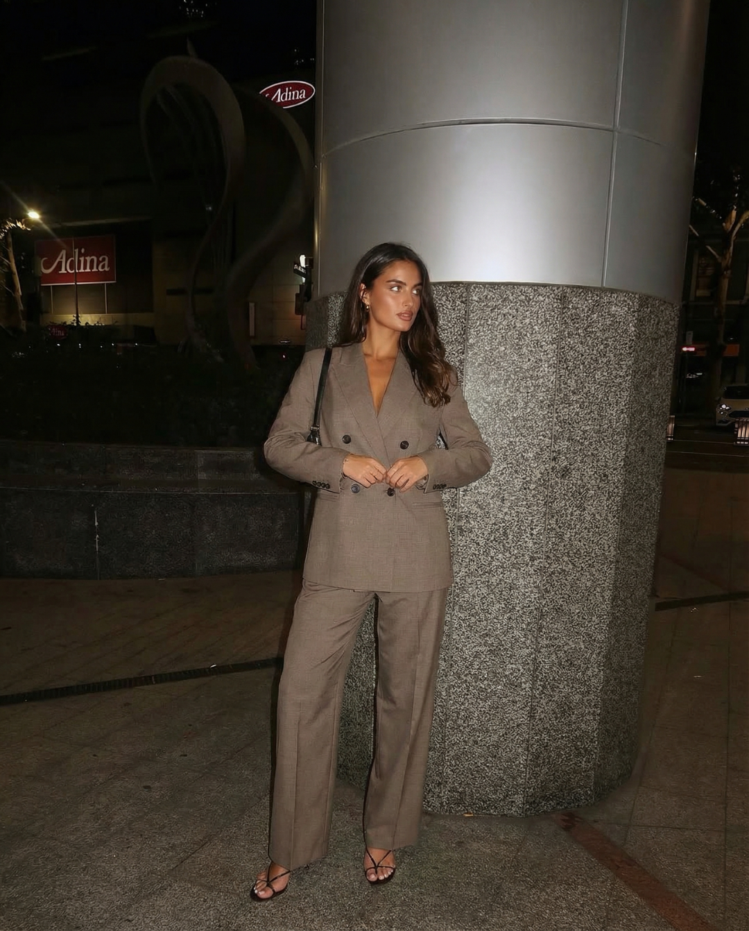 Stella | Smart Casual Double Breasted Blazer Pants Set Taupe