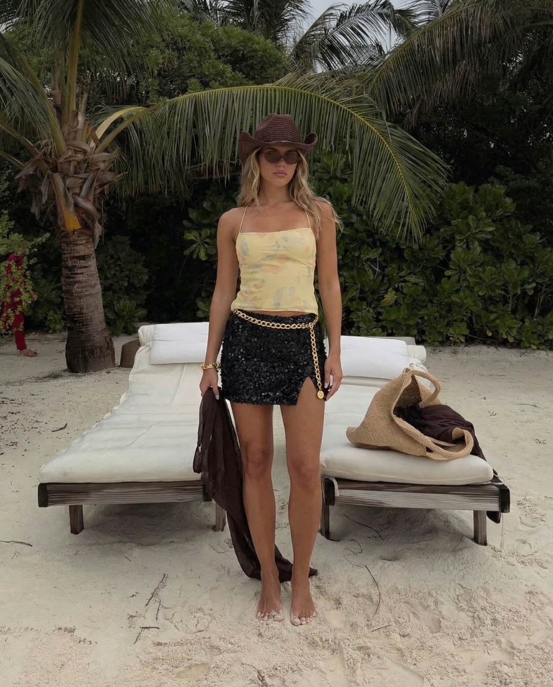 Sable | Sequin Mini Skirt Black Wrap