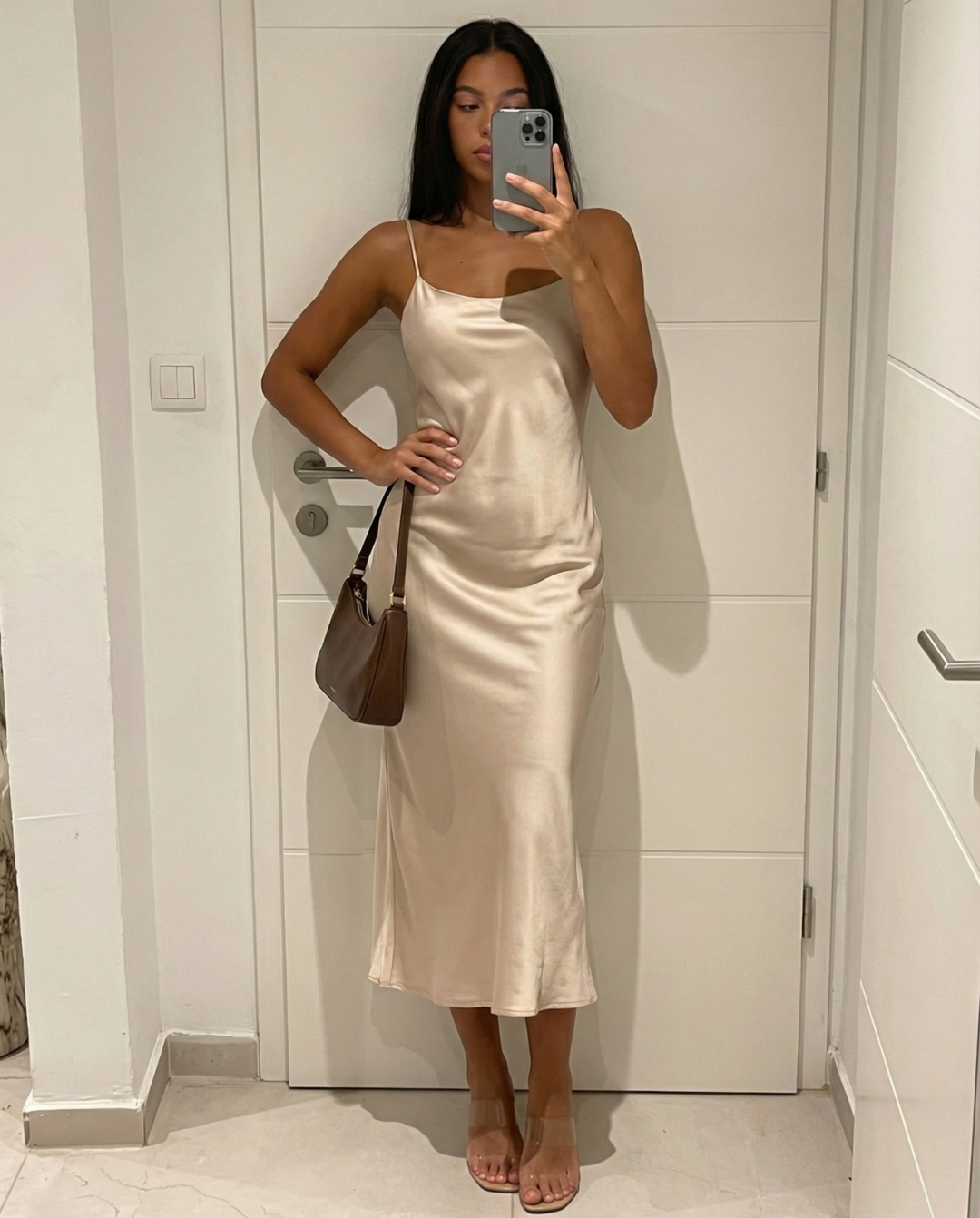 Margot | Elegant Satin Slip Midi Dress