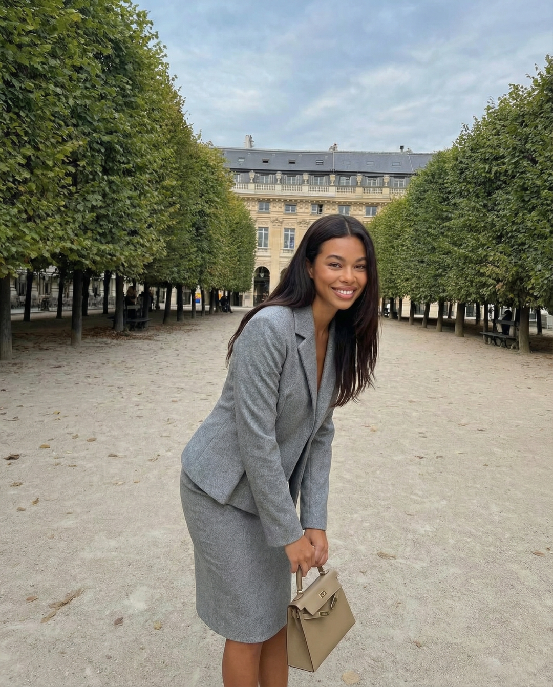 Eleanor | Grey Marl Tailored Skirt Suit