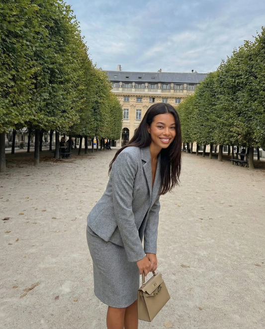 Eleanor | Grey Marl Tailored Skirt Suit