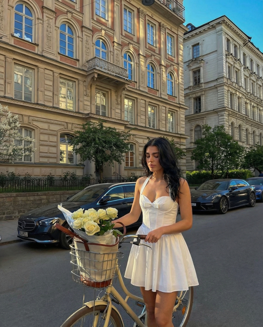 Lyra | Summer Corset Mini Dress White