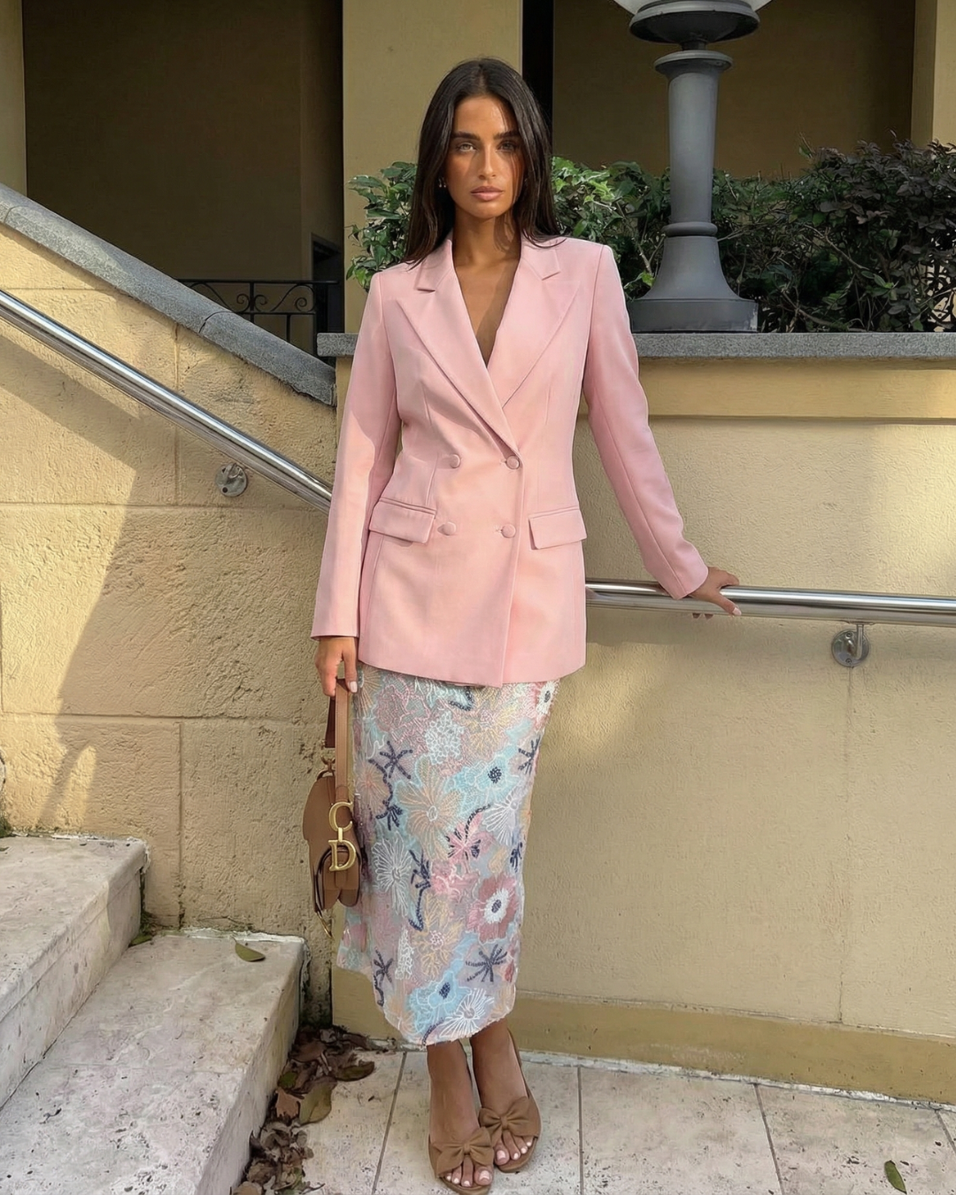 Lara | Smart Casual Double Breasted Blazer Pink