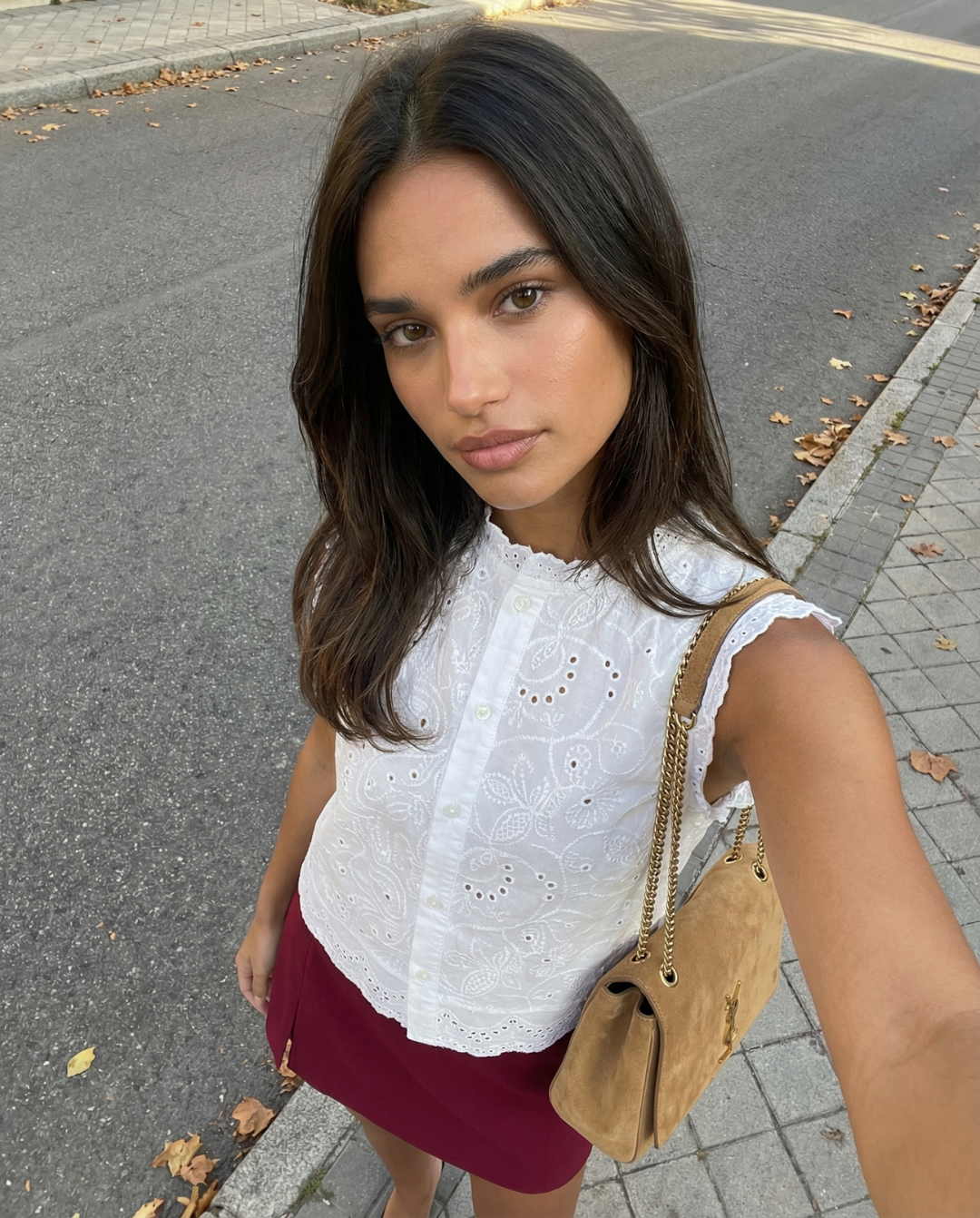 Margot | Eyelet Sleeveless Tank Top White Ruffled