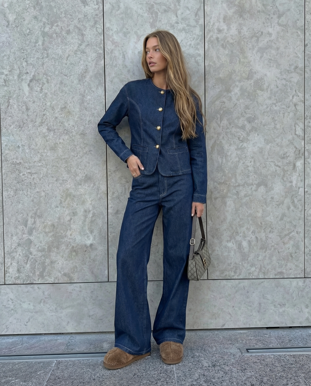 Saskia | Denim Jacket & Wide Leg Jeans Co-ord