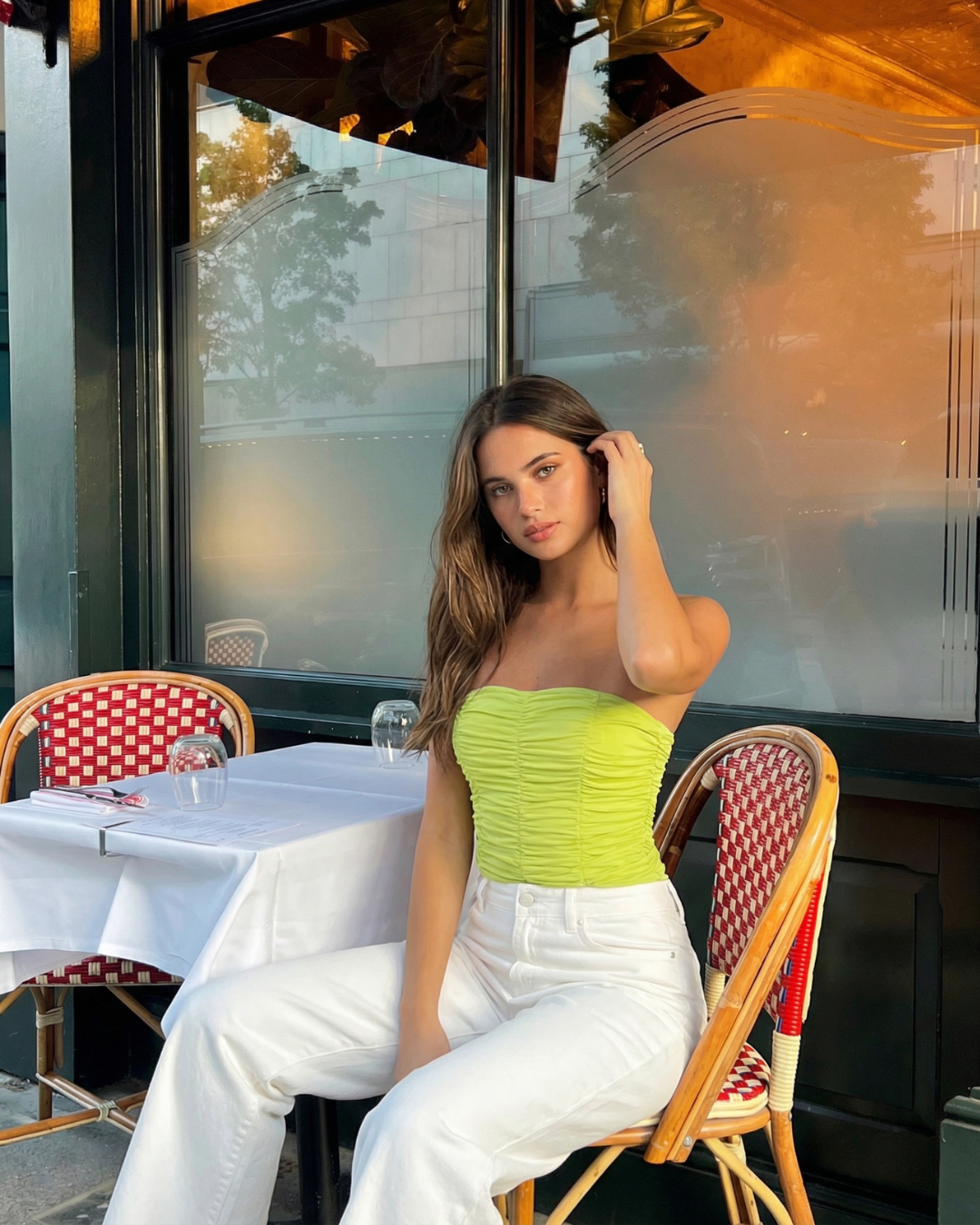 Zoe | Ruched Tube Top Yellow Bodysuit Strapless