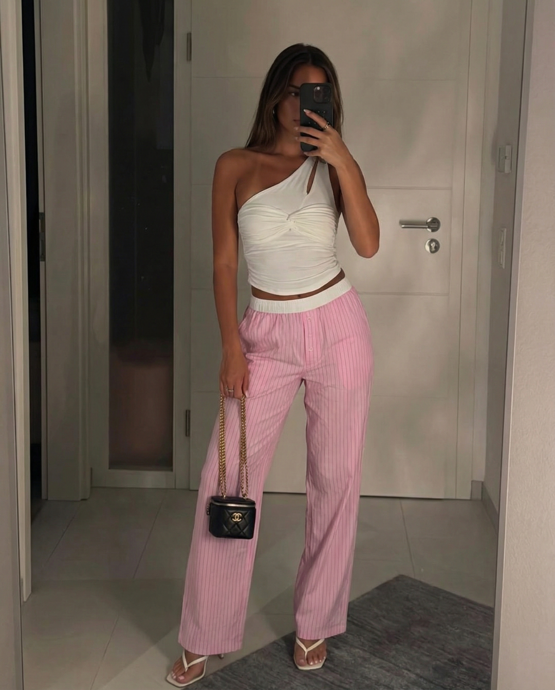 Margot | Ribbed Wide Leg Pants Pink High Waisted
