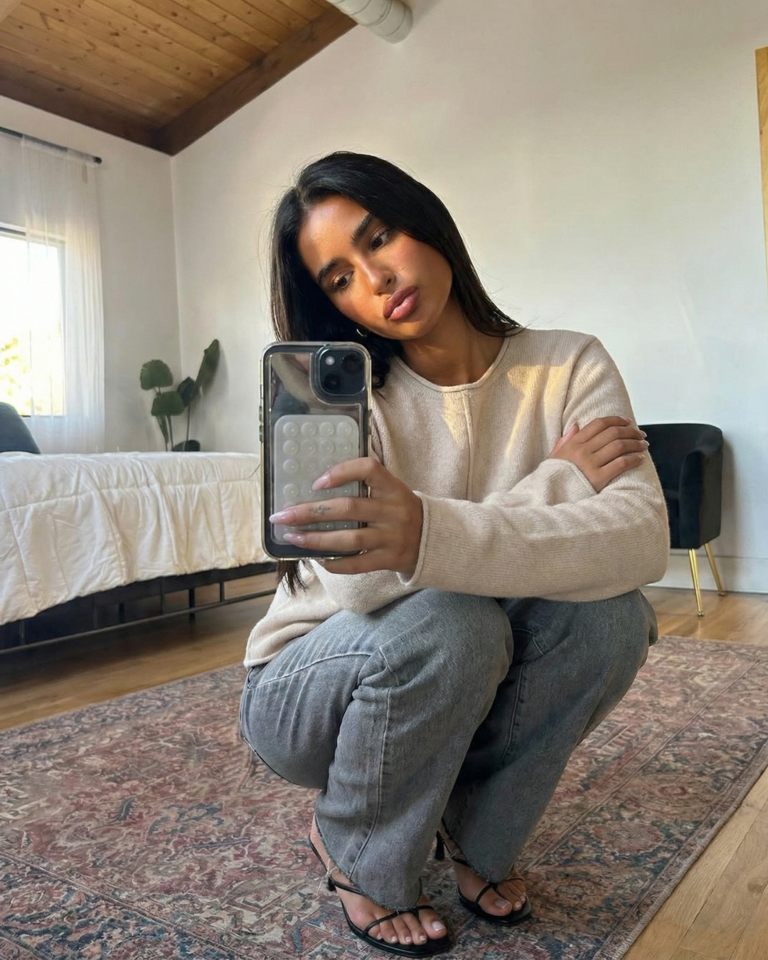 Liv | Cream Blouse Long Sleeve Oversized Cotton Relaxed Fit