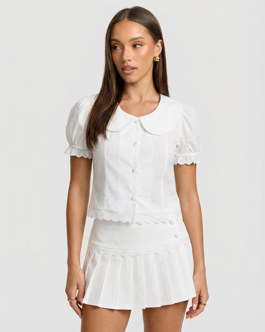 Daisy | White Puff Sleeve Co-ord