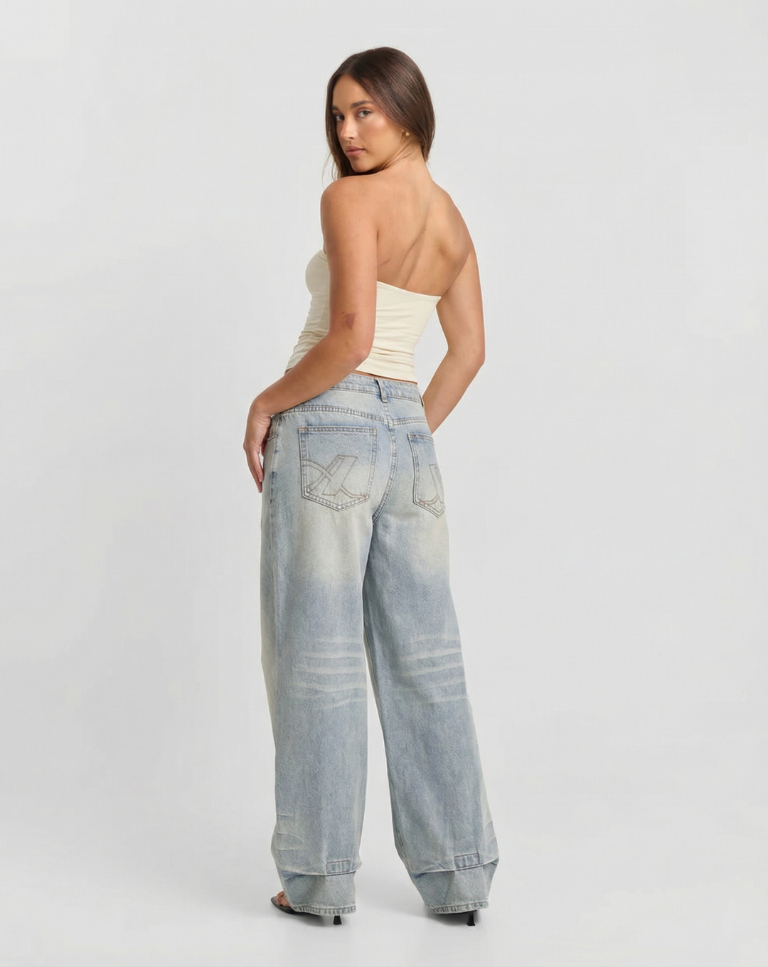 Thea | Vintage Wide Leg Jeans Light Wash High Waisted