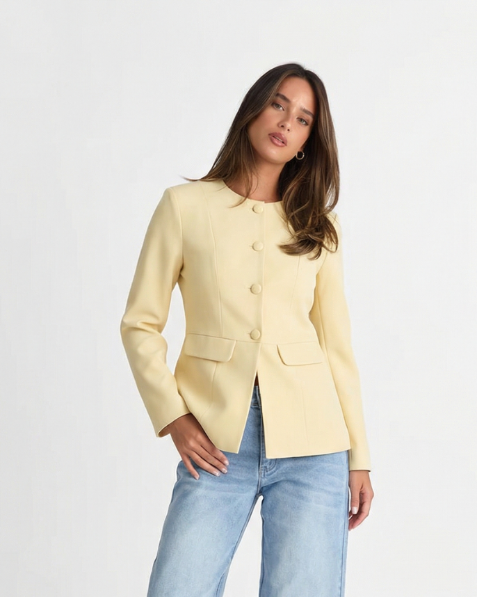 Lottie | Summer Fitted Blazer Pale Yellow