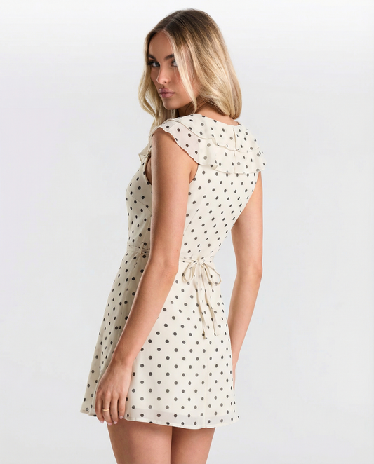 Greta | Summer Ruffle Polka Dot Mini Dress