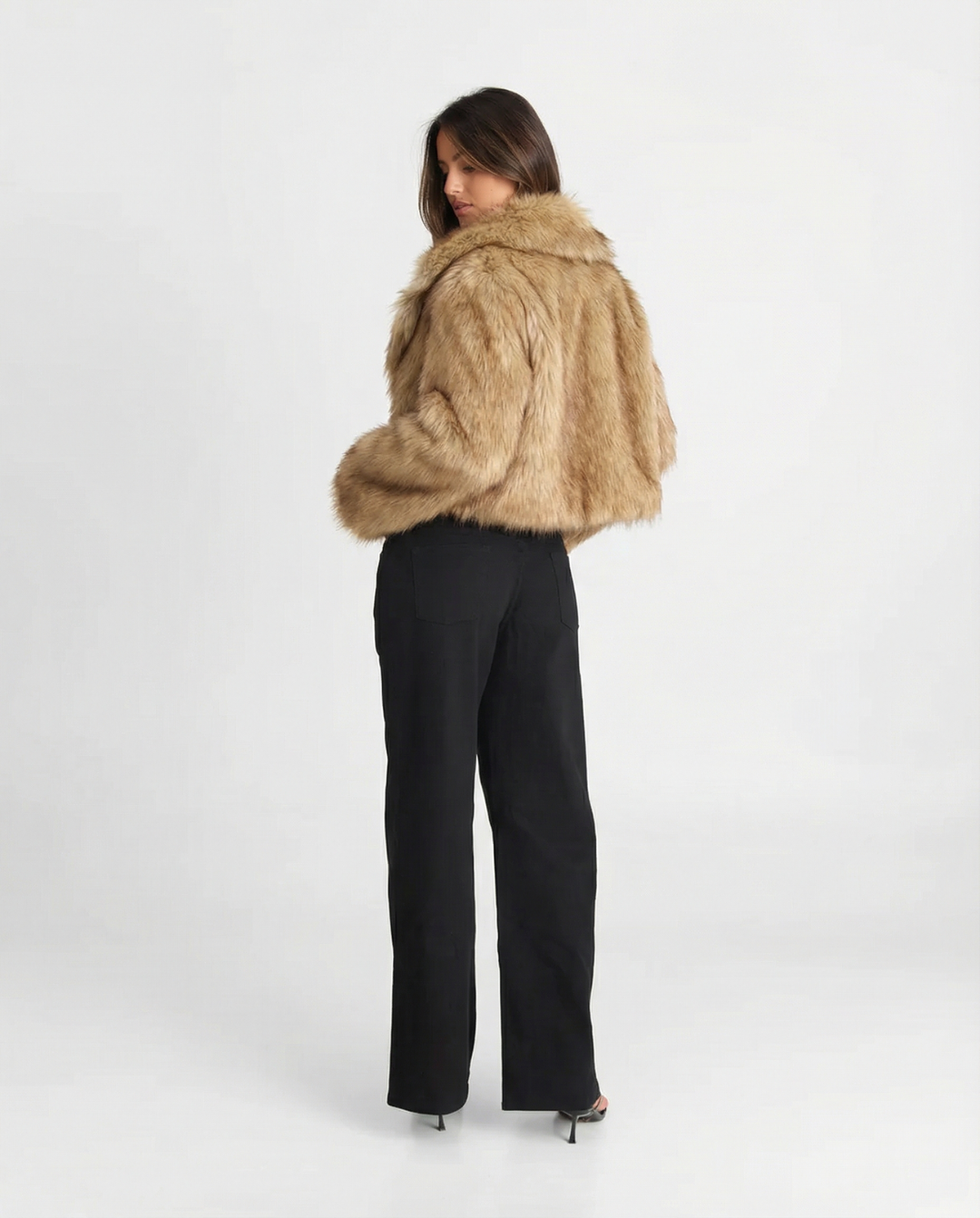Aria | Autumn Cropped Faux Fur Jacket