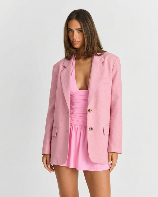 Fleur | Oversized Blazer Pink Single Breasted