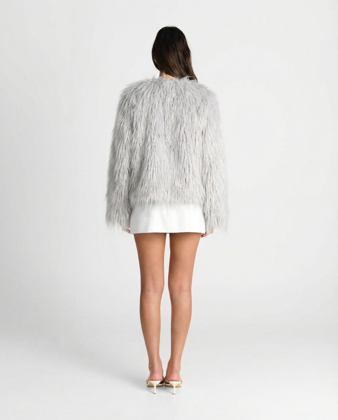 Etta | Casual Fluffy Faux Fur Jacket Grey