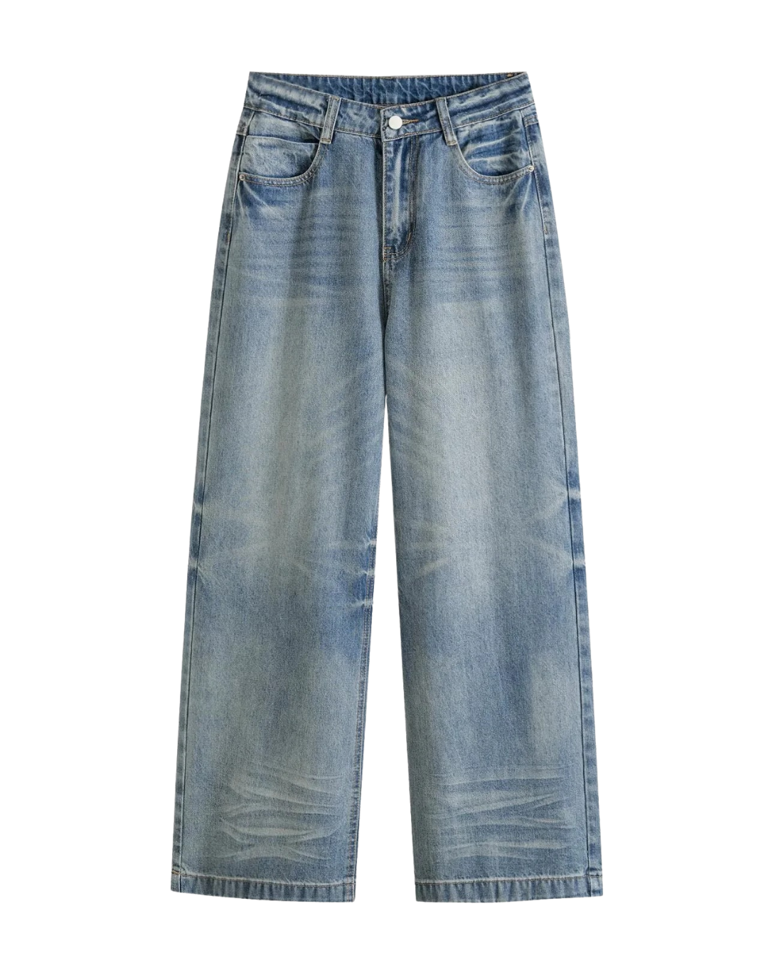 Bea | Wide Leg Jeans Light Blue High Waisted Vintage Faded