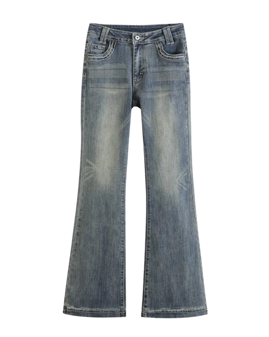 Margot | Y2K Flared Jeans Light Wash High Waisted