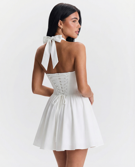 Lyra | Summer Corset Mini Dress White