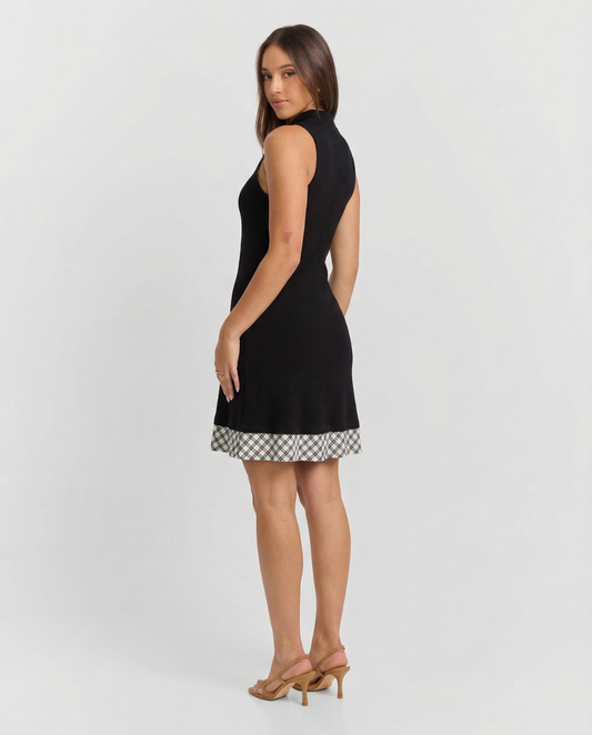 Thea | Casual High Neck Mini Dress Grey