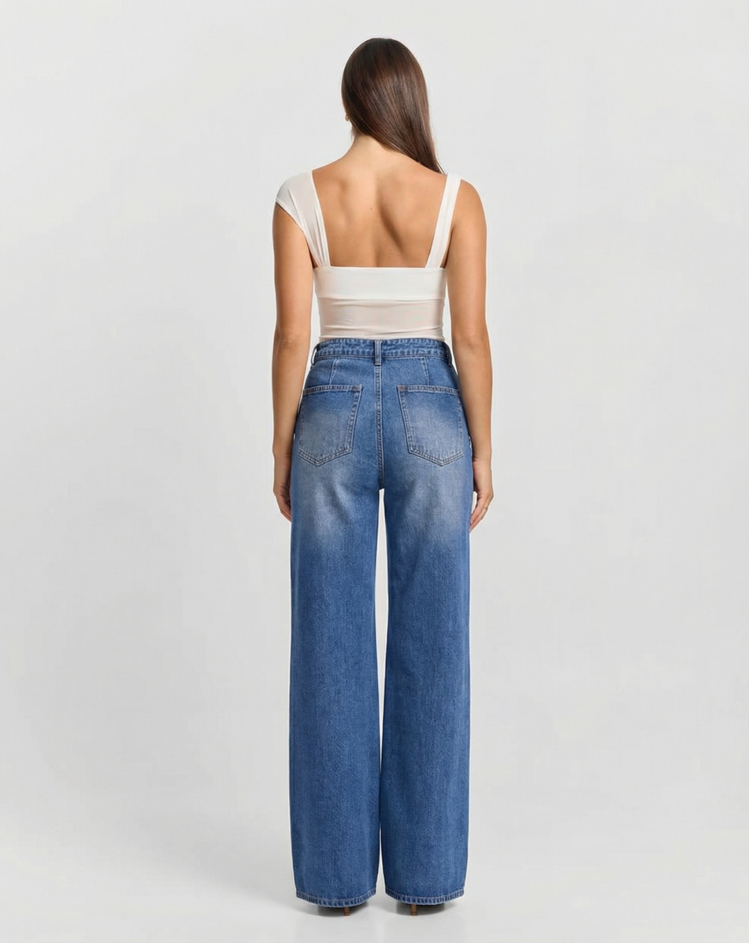 Vera | High Waisted Wide Leg Jeans Blue Relaxed