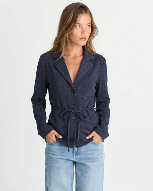 Nora | Smart Casual Belted Blazer Navy