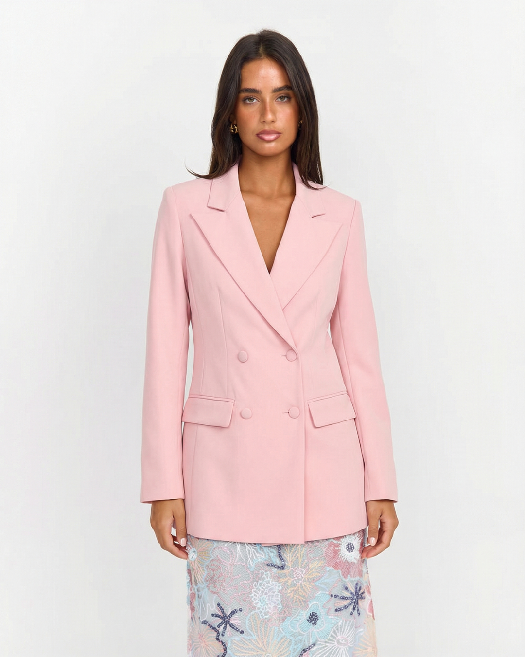 Lara | Smart Casual Double Breasted Blazer Pink