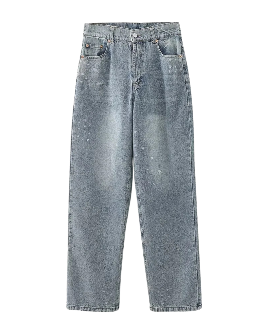 Margot | High Waisted Straight Leg Jeans Gray Light Wash Distressed