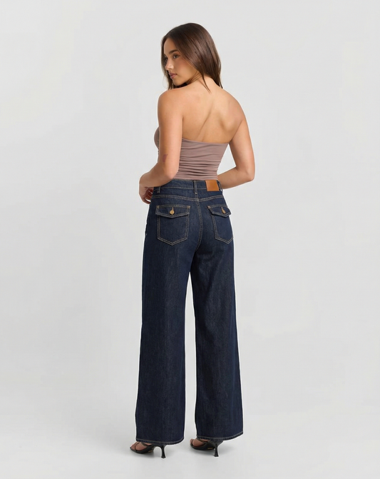 Margot | Wide Leg Jeans Dark Blue High Waisted