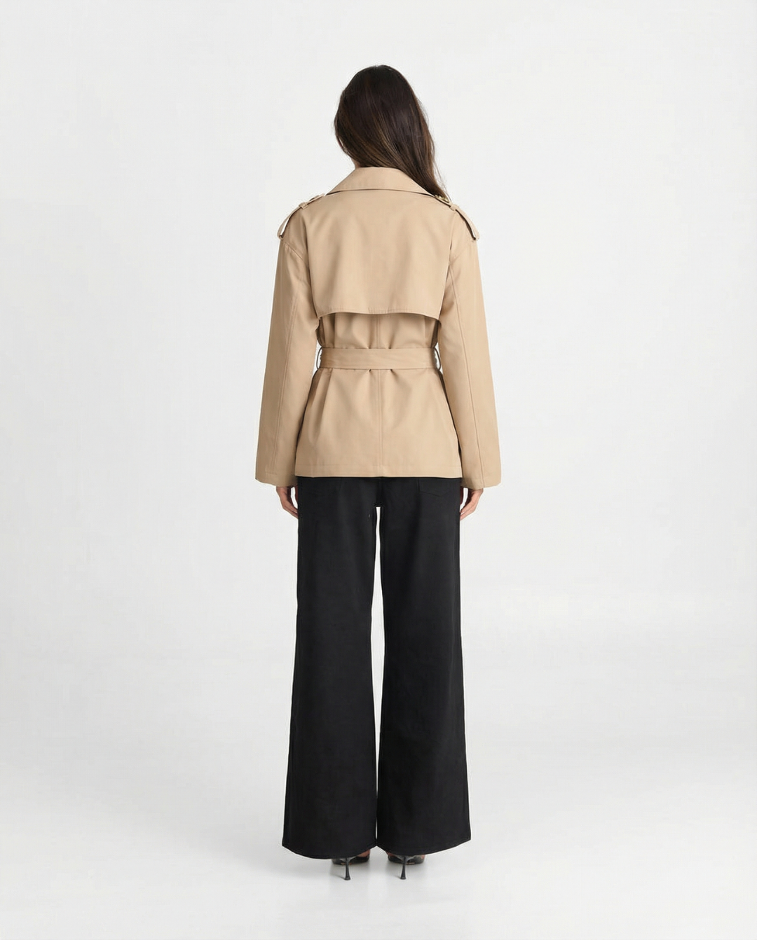 Rue | Smart Casual Belted Trench Coat Beige Long